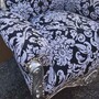 Casa Padrino Barock Wohnzimmer Sessel Schwarz / Wei� / Silber - Prunkvolle Barock M�bel