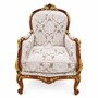 Casa Padrino Barock Sessel Grau / Braun / Gold - Prunkvoller Barockstil Wohnzimmer Sessel - Handgefertigte Barockstil M�bel