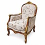 Casa Padrino Barock Sessel Grau / Braun / Gold - Prunkvoller Barockstil Wohnzimmer Sessel - Handgefertigte Barockstil M�bel