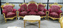 Casa Padrino Barock Wohnzimmer Set Bordeauxrot / Gold - 1 Barock Sofa & 2 Barock Sessel - Wohnzimmer M�bel im Barockstil - Barock M�bel - Barock Wohnzimmer Einrichtung 