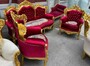Casa Padrino Barock Wohnzimmer Set Bordeauxrot / Gold - Prunkvolle Barock M�bel 