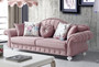 Casa Padrino Barock Sofa Rosa / Wei� 225 x 83 x H. 92 cm - Wohnzimmer Sofa im Barockstil - Barock M�bel