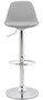 Casa Padrino Barstuhl Grau / Silber H. 81-104 cm - Moderner h�henverstellbarer Barhocker mit hochwertigem Kunstleder - Barm�bel