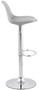 Casa Padrino Barstuhl Grau / Silber H. 81-104 cm - Moderner h�henverstellbarer Barhocker mit hochwertigem Kunstleder - Barm�bel