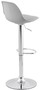 Casa Padrino Barstuhl Grau / Silber H. 81-104 cm - Moderner h�henverstellbarer Barhocker mit hochwertigem Kunstleder - Barm�bel