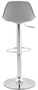 Casa Padrino Barstuhl Grau / Silber H. 81-104 cm - Moderner h�henverstellbarer Barhocker mit hochwertigem Kunstleder - Barm�bel