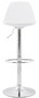 Casa Padrino Barstuhl Wei� / Silber H. 81-104 cm - Moderner h�henverstellbarer Barhocker mit hochwertigem Kunstleder - Barm�bel