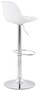 Casa Padrino Barstuhl Wei� / Silber H. 81-104 cm - Moderner h�henverstellbarer Barhocker mit hochwertigem Kunstleder - Barm�bel
