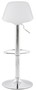 Casa Padrino Barstuhl Wei� / Silber H. 81-104 cm - Moderner h�henverstellbarer Barhocker mit hochwertigem Kunstleder - Barm�bel