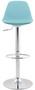 Casa Padrino Barstuhl T�rkis / Silber H. 81-104 cm - Moderner h�henverstellbarer Barhocker mit hochwertigem Kunstleder - Barm�bel
