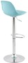 Casa Padrino Barstuhl T�rkis / Silber H. 81-104 cm - Moderner h�henverstellbarer Barhocker mit hochwertigem Kunstleder - Barm�bel