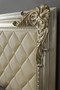 Casa Padrino Luxus Barock Bett-Kopfteil mit Kunstleder Antik Silber / Antik Gold / Elfenbeinfarben 210 x 12 x H. 140 cm - Barock Schlafzimmer Möbel