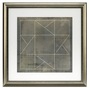 Casa Padrino Blaupausen Set geometrische Formen Grau / Gold 57 x H. 57 cm - Luxus Bilder mit Holzrahmen - Wanddeko