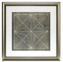 Casa Padrino Blaupausen Set geometrische Formen Grau / Gold 57 x H. 57 cm - Luxus Bilder mit Holzrahmen - Wanddeko