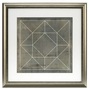 Casa Padrino Blaupausen Set geometrische Formen Grau / Gold 57 x H. 57 cm - Luxus Bilder mit Holzrahmen - Wanddeko