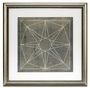 Casa Padrino Blaupausen Set geometrische Formen Grau / Gold 57 x H. 57 cm - Luxus Bilder mit Holzrahmen - Wanddeko