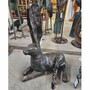 Casa Padrino Bronze Deko Skulptur Hase H. 61 cm - Bronze Garten Figur 