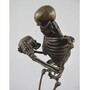 Casa Padrino Bronze Deko Skulptur Skelett H. 31 cm - Deko Accessoires