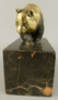 Casa Padrino Bronze Skulptur Panda B�r Gold / Schwarz 13 x 7 x H. 15 cm - Bronzefigur - Dekofigur - Schreibtisch Deko Accessoires