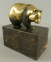 Casa Padrino Bronze Skulptur Panda B�r Gold / Schwarz 13 x 7 x H. 15 cm - Bronzefigur - Dekofigur - Schreibtisch Deko Accessoires