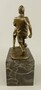 Casa Padrino Bronze Skulptur 2 Fu�ballspieler Bronze / Grau H. 23 cm - Schreibtisch Deko