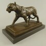 Casa Padrino Bronze Skulptur Panther auf Marmorsockel 24 cm - Deko Accessoires