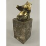 Casa Padrino Bronze Skulptur Panda B�r Gold / Schwarz H. 21 cm - Bronzefigur