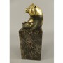 Casa Padrino Bronze Skulptur Panda B�r Gold / Schwarz H. 21 cm - Bronzefigur