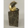 Casa Padrino Bronze Skulptur Panda B�r Gold / Schwarz H. 21 cm - Bronzefigur