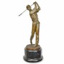 Casa Padrino Deko Skulptur Golfspieler Bronze / Schwarz H. 37,9 cm - Bronze Deko Figur 
