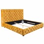 Casa Padrino Chesterfield Doppelbett Senfgelb / Schwarz 160 x 200 cm - Schlafzimmer M�bel