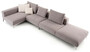 Casa Padrino Luxus Sofa Grau / Silber 400 x 178 x H. 56 cm - Verstellbares Wohnzimmer Ecksofa - Luxus Wohnzimmer M�bel