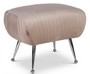 Casa Padrino Luxus Sitzhocker Champagnerfarben / Silber 57 x 45 x H. 46 cm - Samt Hocker mit Edelstahl Beinen - Luxus M�bel 
