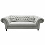 Casa Padrino Chesterfield Samt Sofa Grau / Schwarz 225 cm - Chesterfield M�bel