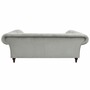 Casa Padrino Chesterfield Samt Sofa Grau / Schwarz 225 cm - Chesterfield M�bel