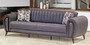 Casa Padrino Luxus Schlafsofa Lila / Schwarz / Gold 222 x 90 x H. 80 cm - Modernes Wohnzimmer Sofa - Luxus Wohnzimmer M�bel