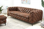 Casa Padrino Chesterfield Wohnzimmer Sofa Antik Braun 240 x 97 x H. 73 cm - Chesterfield Wohnzimmer M�bel