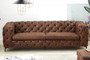 Casa Padrino Chesterfield Wohnzimmer Sofa Antik Braun 240 x 97 x H. 73 cm - Chesterfield Wohnzimmer M�bel