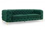 Casa Padrino Chesterfield Sofa in Gr�n / Gold 240 x 97 x H. 73cm - Designer Chesterfield Sofa
