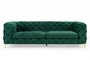 Casa Padrino Chesterfield Sofa in Gr�n / Gold 240 x 97 x H. 73cm - Designer Chesterfield Sofa