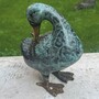 Casa Padrino Deko Bronze Figur Ente Mintgr�n / Bronze H. 16 cm - Garten Deko