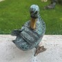 Casa Padrino Deko Bronze Figur Ente Mintgr�n / Bronze H. 16 cm - Garten Deko