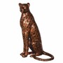Casa Padrino Luxus Deko Skulptur Leopard Bronze / Schwarz H. 105 cm - Gro�e Bronze Figur 