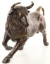 Casa Padrino Luxus Deko Bronze Skulptur Stier Bronze / Gold 57 x 24 x H. 38,7 cm - Bronzefigur