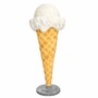 Casa Padrino Deko Eis im H�rnchen Wei� / Naturfarben / Grau H. 105 cm - Eisdielen Dekoration 
