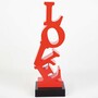 Casa Padrino Deko Love Skulptur Rot / Schwarz H. 60 cm - Wohnzimmer & Schreibtisch Deko 