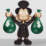 Casa Padrino Deko Figur Ente Schwarz / Gold / Gr�n H. 45 cm - Deko Skulptur