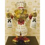 Casa Padrino Deko Figur Ente Gold / Wei� / Rot H. 45 cm - Deko Skulptur 