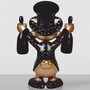 Casa Padrino Deko Figur Ente Schwarz / Gold / Gr�n H. 45 cm - Deko Figuren