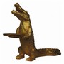 Casa Padrino Luxus Deko Skulptur Krokodil mit Tablett Gold H. 52 cm - Deko Figur